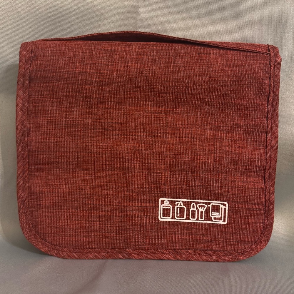 Beifenl Hanging Travel Cosmetic Toiletry Bag~Rust Red